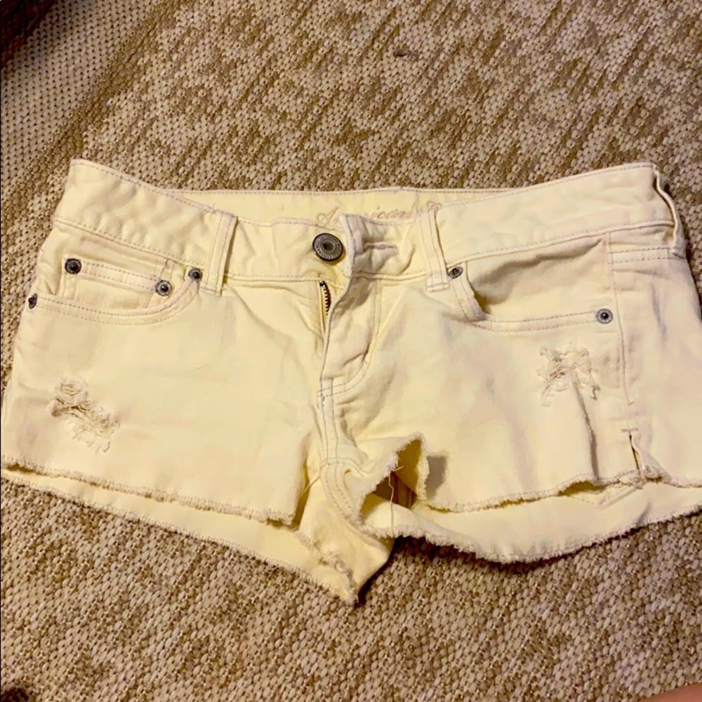 Yellow American Eagle Shorts Size 4